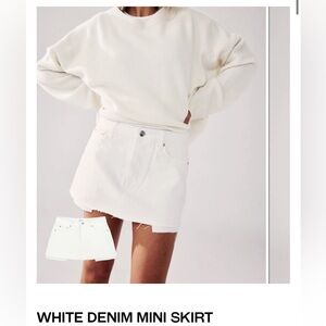 PARKE white mini denim skirt